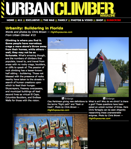 Urbanity - a buildering photo essay by Chris Brown.